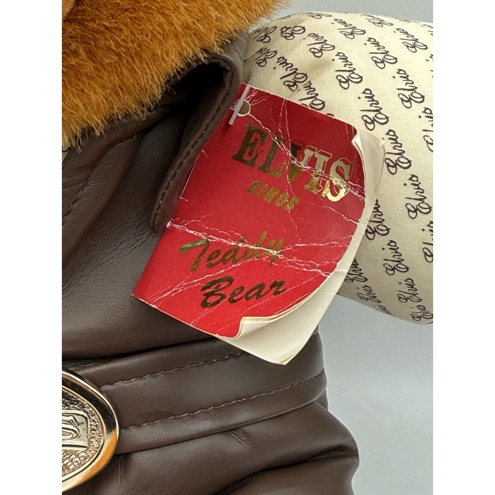 Elvis Presley Teddy Bear  TCB 1957,‎ Leather Jacket With Plate And TAG - Picture 7 of 11